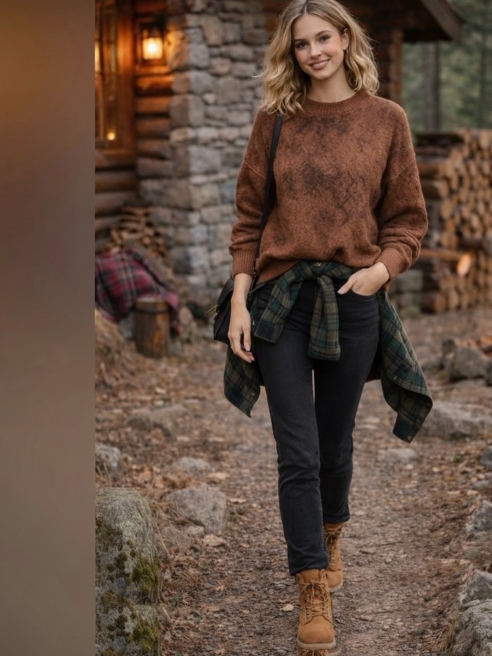 NWT Anthropologie Pilcro Brown 100% Cashmere Snake Skin Sweater Sz S